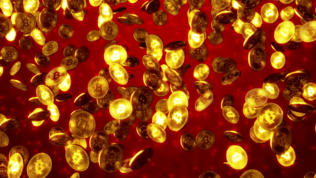 Kryptowährung-Konzept-der-virtuellen-Währung---Bitcoin-Goldmünze-Hintergrund.-3D-Rendering