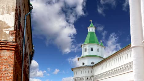 Resurrection-Monastery-against-the-sky--is-a-major-monastery-of-the-Russian-Orthodox-Church-in-Moscow-region,-Russia