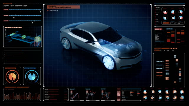 Coche-giratorio-electrónico,-híbrido,-eco-de-la-batería-en-la-interfaz-de-pantalla-futurista-digital.-coche-futuro-ecológico.-Película-4k.3.