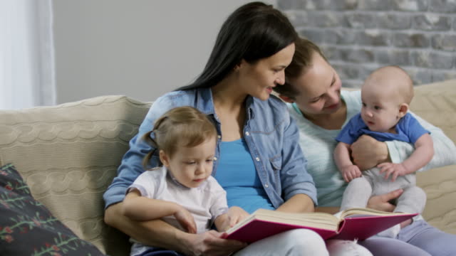 Female-Couple-Reading-Story-to-Children