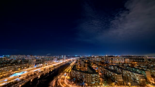 The-picturesque-city-night-landscape.-time-lapse