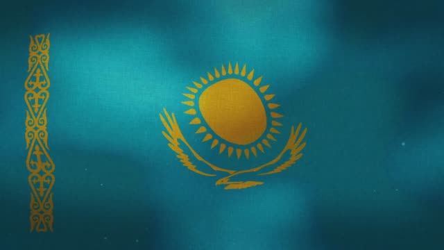 Kazajstán-bandera-nacional-agitando