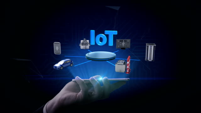 Lifting-smart-phone,-mobile,-Smart-house,-Factory,-Building,-Car,-internet-sensor-connect-'IoT',-4k-movie.