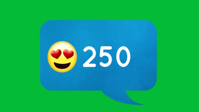 Herzen-Augen-Emoji-mit-einer-Zahl-zählen-bis-4k