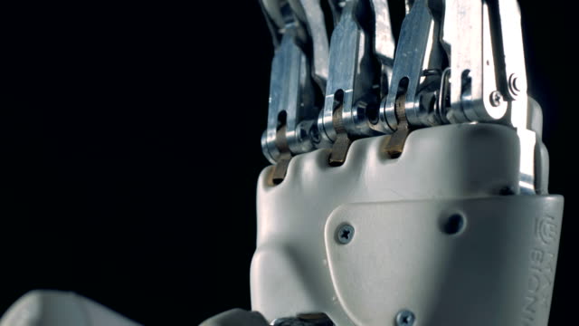 White-bionic-hand,-close-up.
