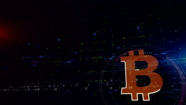 Bitcoin-Symbol-im-unteren-Drittel-Hintergrund