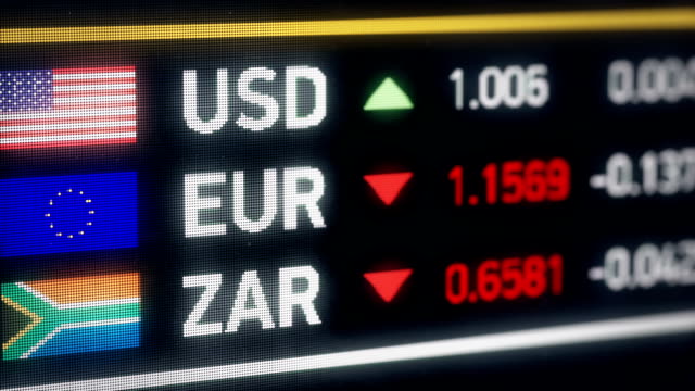 South-African-Rand,-US-dollar,-Euro-comparison,-currencies-falling,-crisis