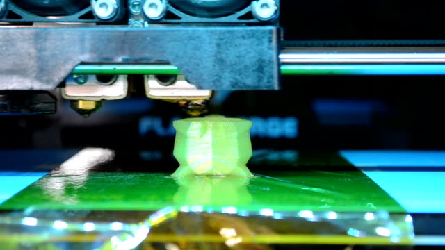 impresión-de-la-impresora-3D-de-closeup