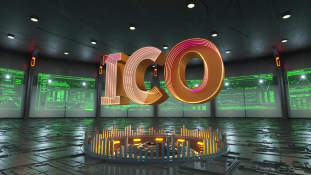 ICO-text-surrounded-by-data-screens-appears-in-the-middle-of-hi-tech-room
