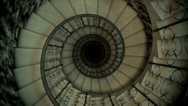 Endless-old-spiral-staircase.-Looped-video.-3D-render