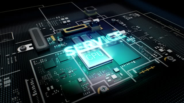 Holograma-error-tipográfico'Service'CPU-de-circuito,-crecen-artificial-de-inteligencia.