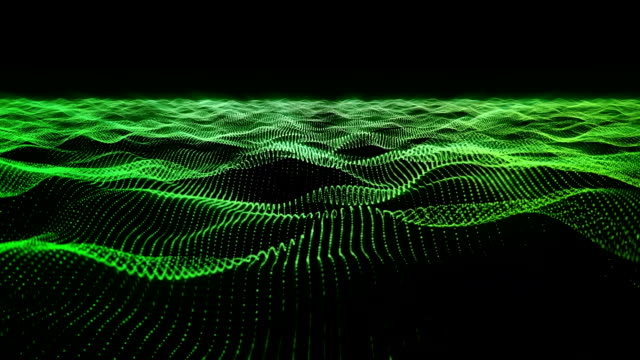 Green-motion-background,-wavy-animated-surface-loop