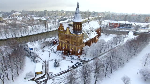 Aerial:-Cathedral-of-Kaliningrad-in-winter