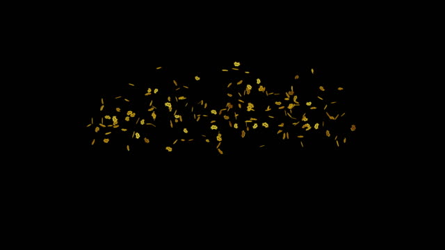 3D-Gold-bitcoins-signs-falling-on-black-background