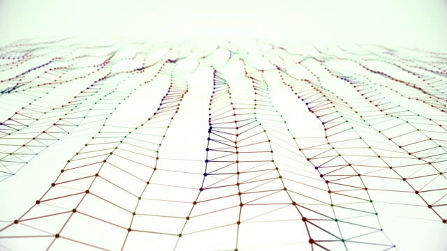 Moderne-abstrakte-dunkelrote,-grüne,-blaue-Partikeloberfläche-mit-Sichtfeld