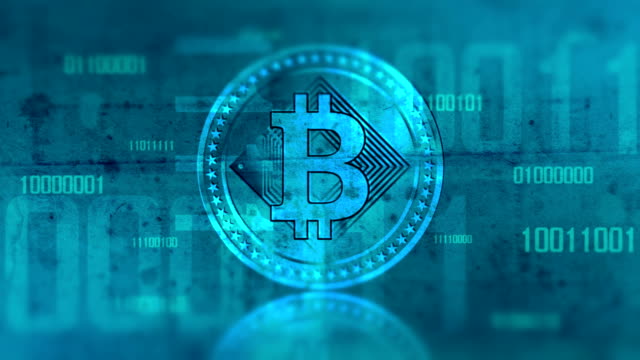 Criptomoneda-virtual-Bitcoin-símbolo-fondo-de-vídeo