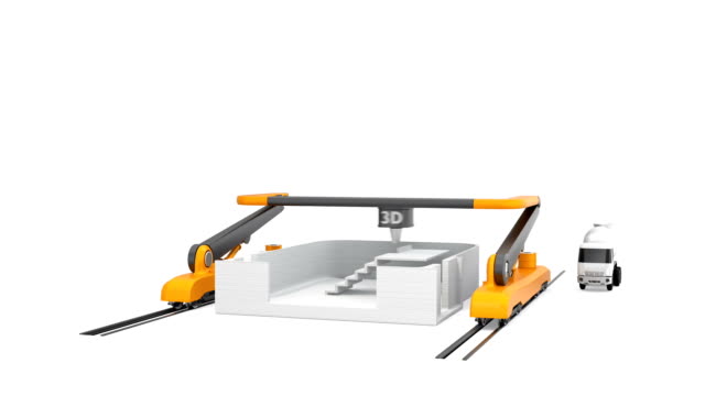 Industrielle-3D-Drucker-Drucken-Haus-Modell.