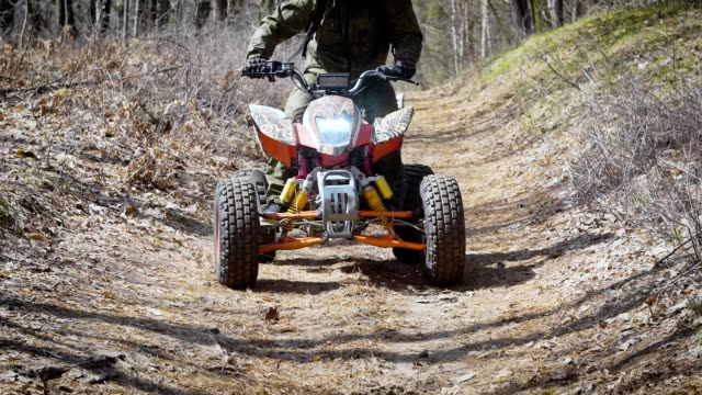 Scaffold.-Off-road-terrain.-The-man-on-the-ATV.-The-racer-studies-driving-on-off-road-terrain-at-the-special-car