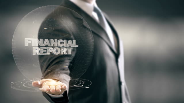 Finanzbericht-mit-Hologramm-Geschäftsmann-Konzept