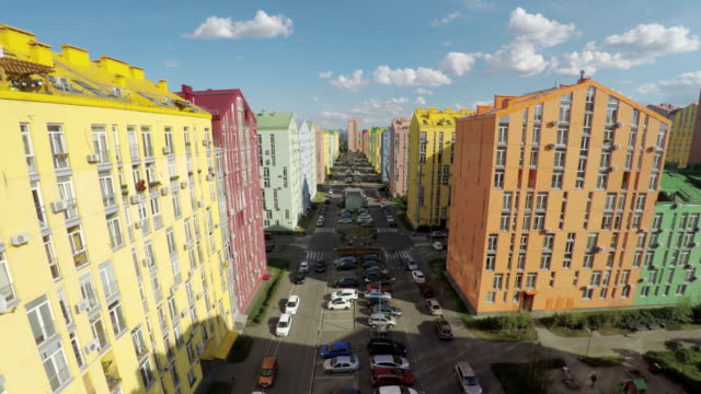 Colorful-Houses-in-Elite-Residential-Area-Explored-With-a-Drone