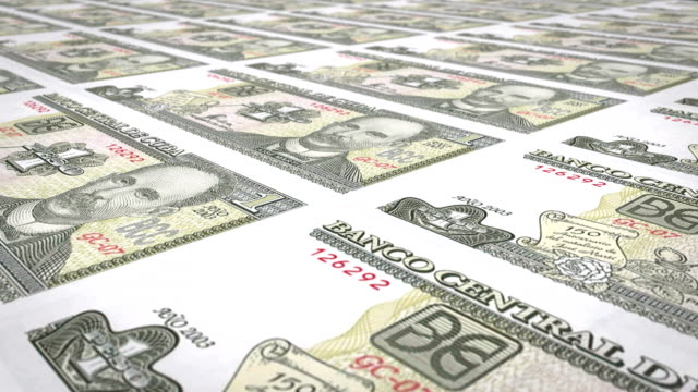 Banknoten-der-kubanischen-Peso-von-Kuba,-Bargeld,-Schleife