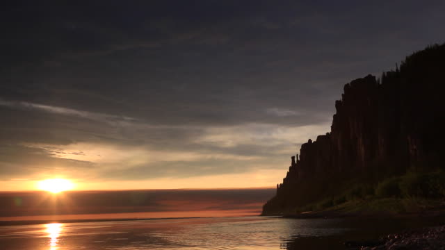 Blick-auf-Lena-Säulen-bei-Sonnenaufgang.-UNESCO-Weltkulturerbe