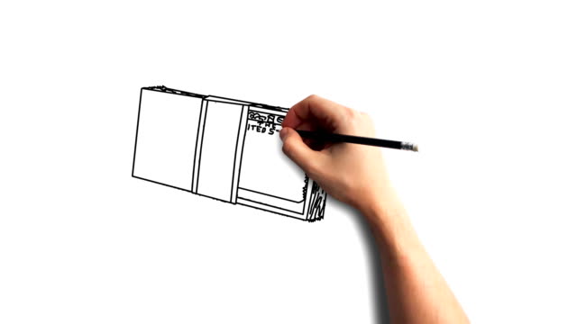Whiteboard-Stop-Motion-Stil-Animation-Handzeichnung-die-Dollar-Scheine