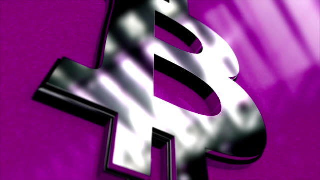Bitcoin-Crypto-Currency-Block-Chains-Concept-3D-Animation.-Abstract-seamless-loop-animation-of-bitcoin-currency-sign,-purple-background