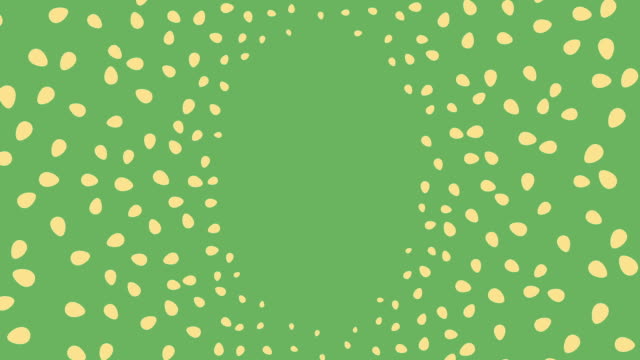 Yellow-pastel-Easter-egg-graphic-animation-isolated-on-green-background-with-alpha-mask