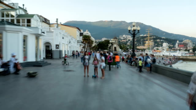 Embankment-of-Yalta,-Crimea.-Hyperlapse