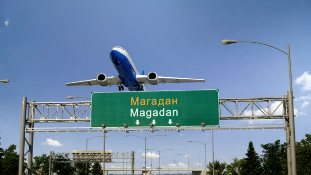 Flugzeug-abheben-Magadan