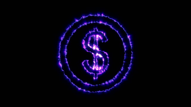Animation-der-Explosion-Dollar-Symbol-mit-dem-Alpha-Kanal