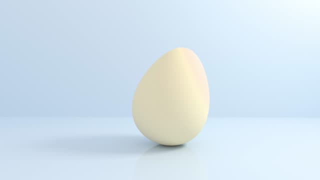 Happy-easter-3d-render-egg-rotating-on-pastel-background.-4K-seamless-loop-animation.
