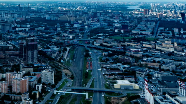 Aerial-view-of-the-city.-4k.-Time-lapse.-Moscow-arial-view