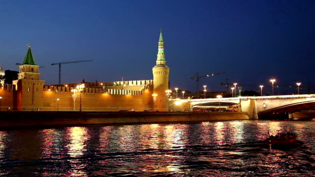 Moskwa-und-den-Kreml-(nachts),-Moskau,-Russland