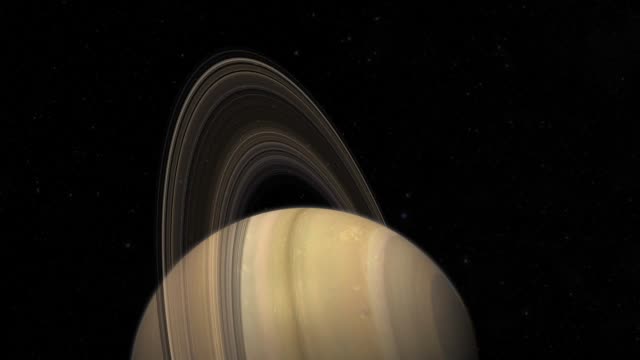 Fliegen-über-dem-Planeten-Saturn