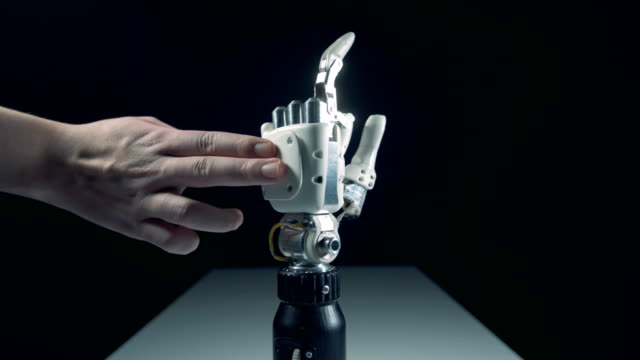 Bionic-arm-is-being-regulated-by-person's-touch