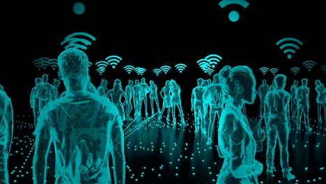 Holograma-humano-de-personas-conectadas,-redes-sociales