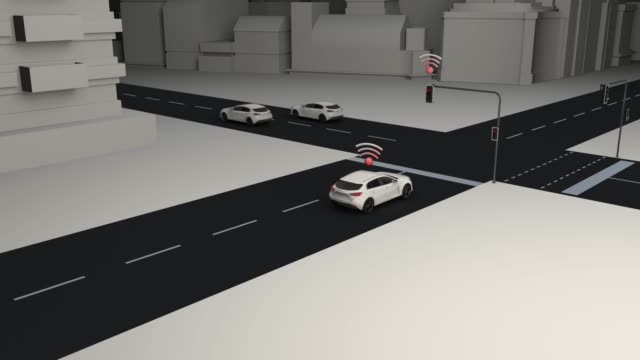 Autonomous-car.-Street-intersection.-Traffic-lights.