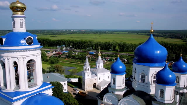 aerial-shot-monastery-in-Bogolyubovo,-Russia