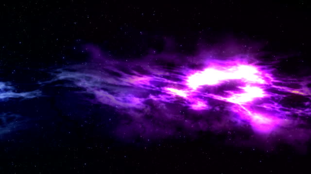 Space-background.-Camera-is-flying-through-the-blue-and-magenta-colored-nebula.-The-stars-are-everywhere-around.