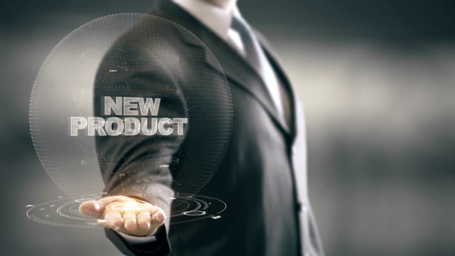 New-Product-with-hologram-businessman-concept