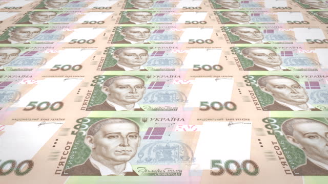 Banknoten-von-fünftausend-ukrainische-Griwna-der-Ukraine,-Bargeld,-Schleife