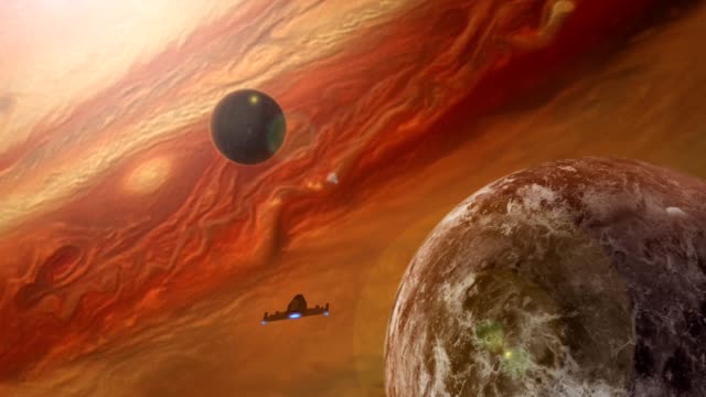 Red-Space-Planets-Passing-Spaceship--(4K)