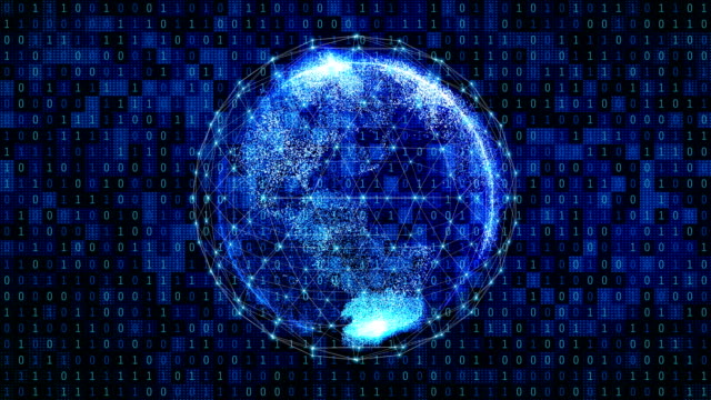 Welt.-Planetenerde-mit-digitalen-Computer-Netzwerk-Anschlussleitungen-und-binären-Code-Nummer-im-Internet-Technologie-Konzept-des-globalen-Geschäfts,-abstrakte-3D-Illustration