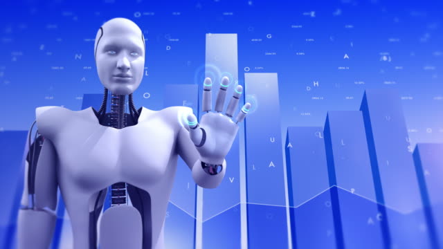 AI-Humanoid-Robot-Analyzing-Stock-Market-Data