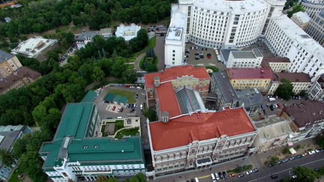 Banco-Nacional-de-Ucrania-y-las-vistas-del-Consejo-de-Ministros-de-Kiev-en-Ucrania