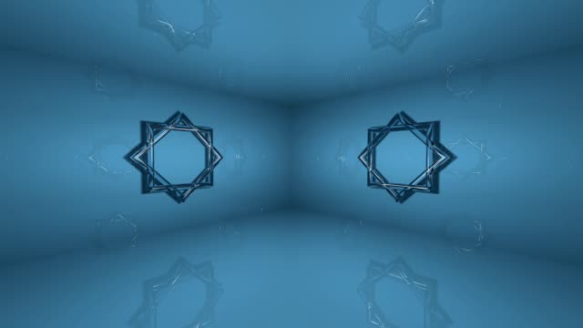 Simbolismo-árabe-Ramadán-de-vidrio-en-el-interior.-Animación-gráfica-de-Ramadán,-cámara-lenta.