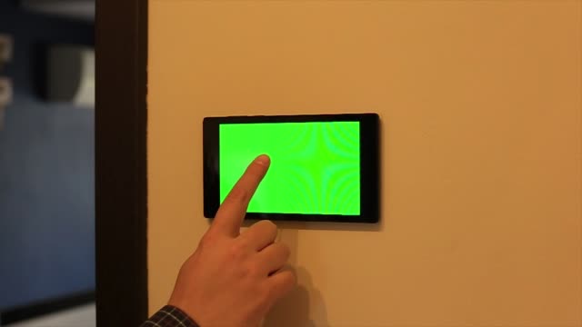 Smart-home-control-device-on-a-wall