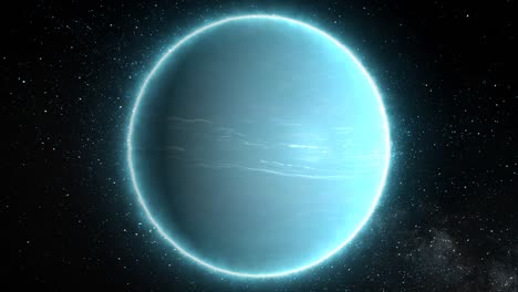 Hermosa-vista-del-planeta-Urano-desde-Space-Timelapse-y-estrellas---4K-Seamless-Loop-Motion-Background-Animation